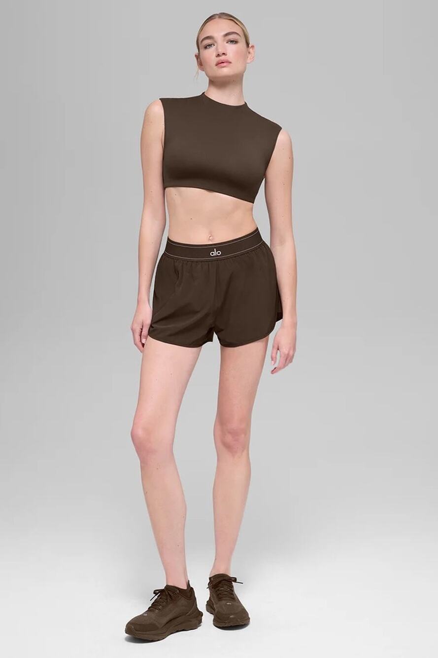 Alo Match Point Shorts Espresso Small New